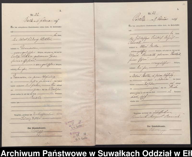 image.from.unit.number "[Geburts-Haupt-Register des Königlichen Preussischen Standes-Amtes Bialla Kreis Johannisburg]"