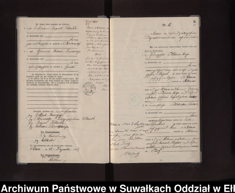 image.from.unit.number "Heiraths-Neben-Register des Preussischen Standes-Amtes Rhein Kreis Loetzen"