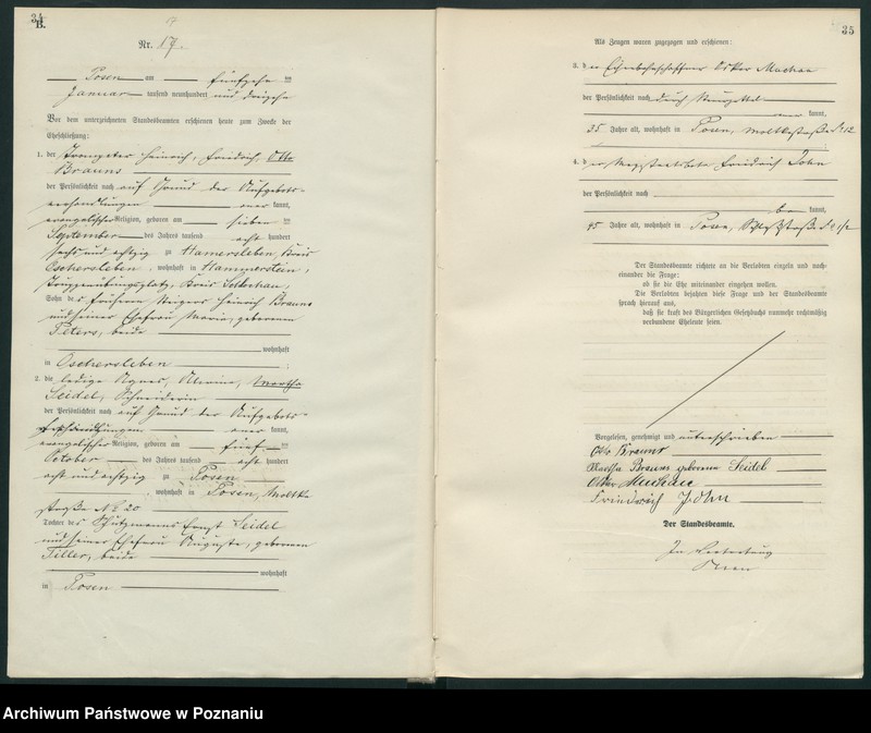 Obraz 19 z jednostki "Księga miejscowa małżeństw tom I [Rejestr główny małżeństw]"