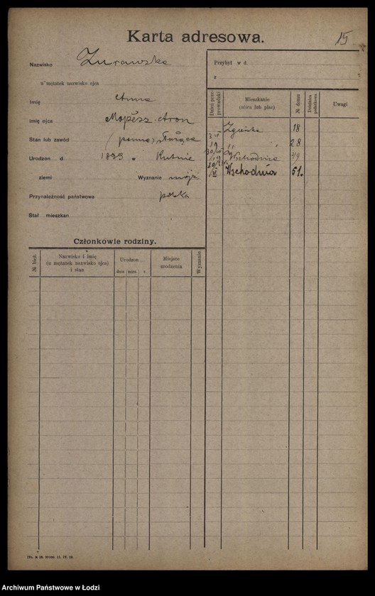 image.from.unit.number "[Spis ludności Łodzi] Żórawiak - Zybrand"