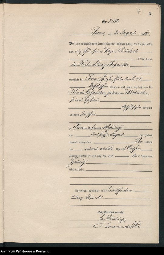 Obraz 10 z jednostki "Księga miejscowa urodzeń"