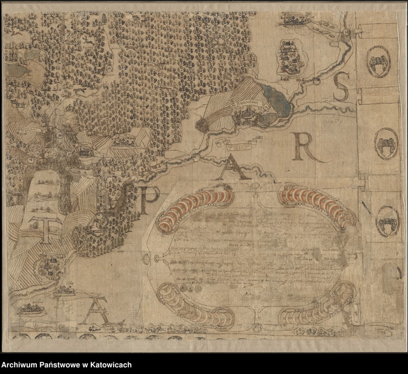 image.from.unit.number "Mapa pszczyńskiego wolnego państwa stanowego ["Ichnoorthografia Plesniaca"] Andreasa Hindenberga z 1636 roku"