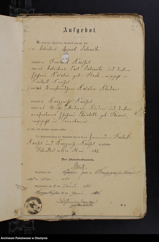 image.from.unit "Beläge zum Heiraths-Haupt-Register"