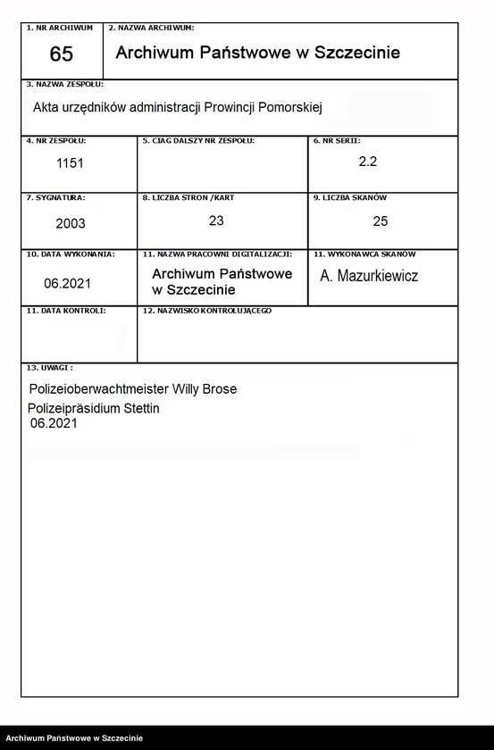 Obraz z zespołu "Akta urzędników administracji Prowincji Pomorskiej"