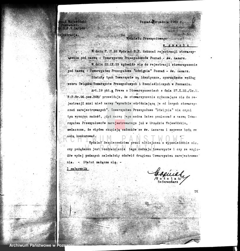 Obraz 11 z jednostki "/Towarzystwo Przemysłowców,,Dźwignia" Poznań św. Łazarz/"