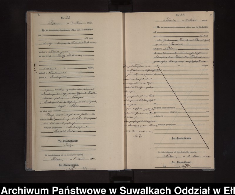 image.from.unit.number "Sterbe-Neben-Register des Königlichen Preussischen Standes-Amtes Orlen Kreis Loetzen"