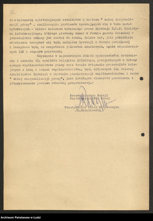 Obraz 13 z jednostki "Dyrekcja Okręgowa Kolei Państwowych - sprawozdania z rozwoju współzawodnictwa pracy"