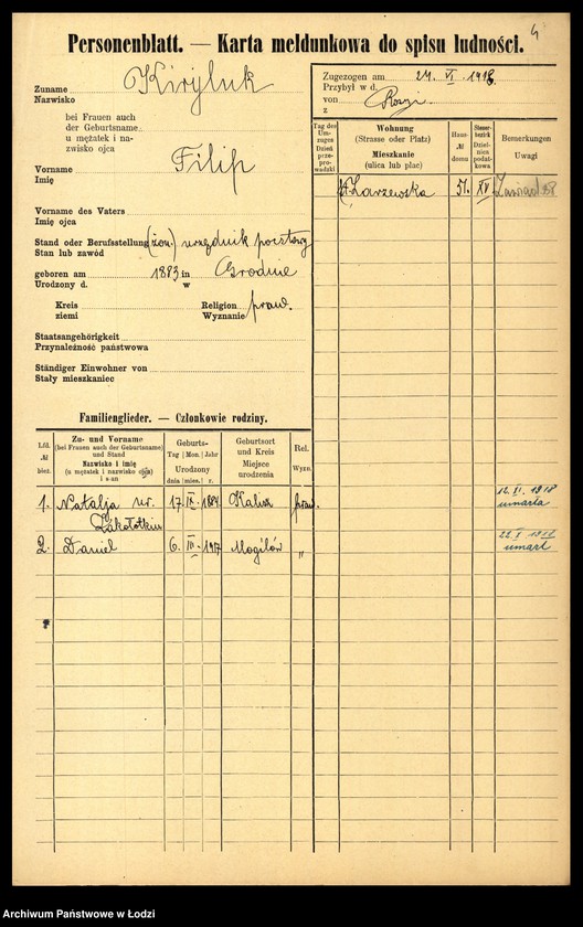 Obraz 6 z jednostki "[Spis ludności Łodzi] Kirszrot - Klajdermacher"