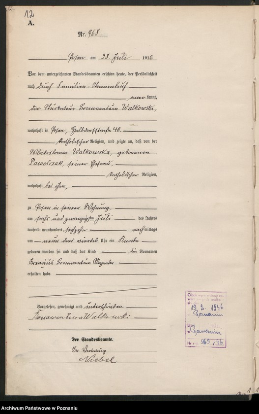 Obraz 14 z jednostki "Księga miejscowa urodzeń tom III [Rejestr główny urodzeń]"