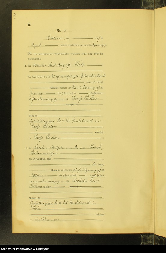 image.from.unit.number "Heiraths-Neben-Register Nr 1 - 14 [ Księga małżeństw - wtóropis ]"