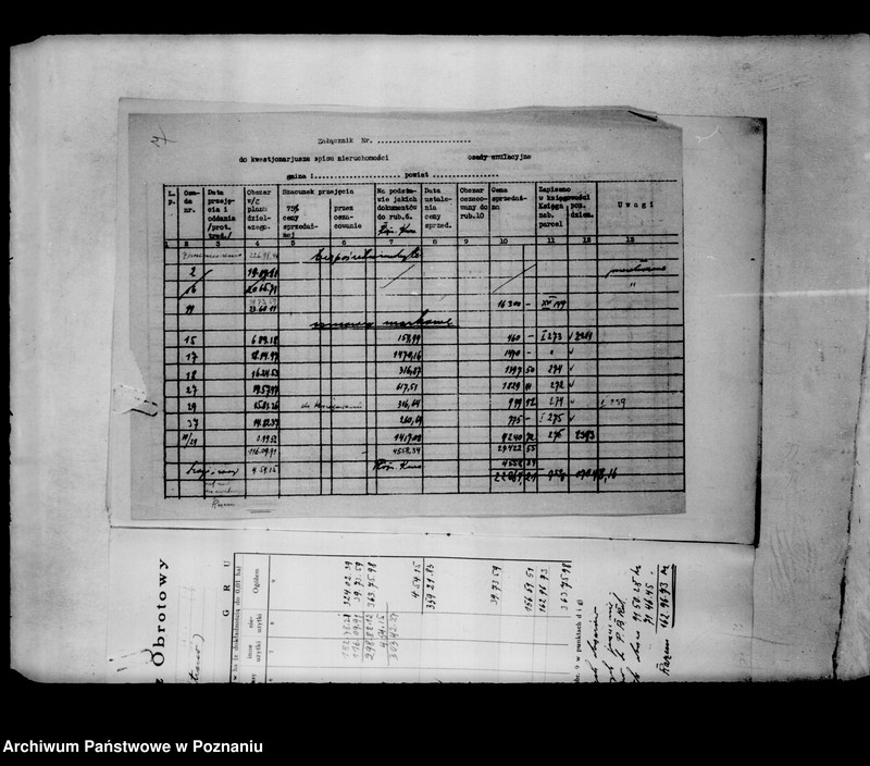 Obraz 11 z jednostki "/Fundusz obrotowy reformy rolnej i zestawienia/ powiaty nowotomyski i grodziski/"