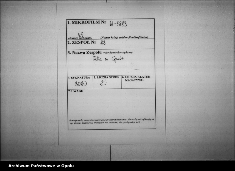 Obraz 2 z jednostki "Acta des Magistrats zu Oppeln betreffend den Schankwirthschaftsbetrieb im Hause No 8 Wilhelmstal durch Bosannek Vol: I"