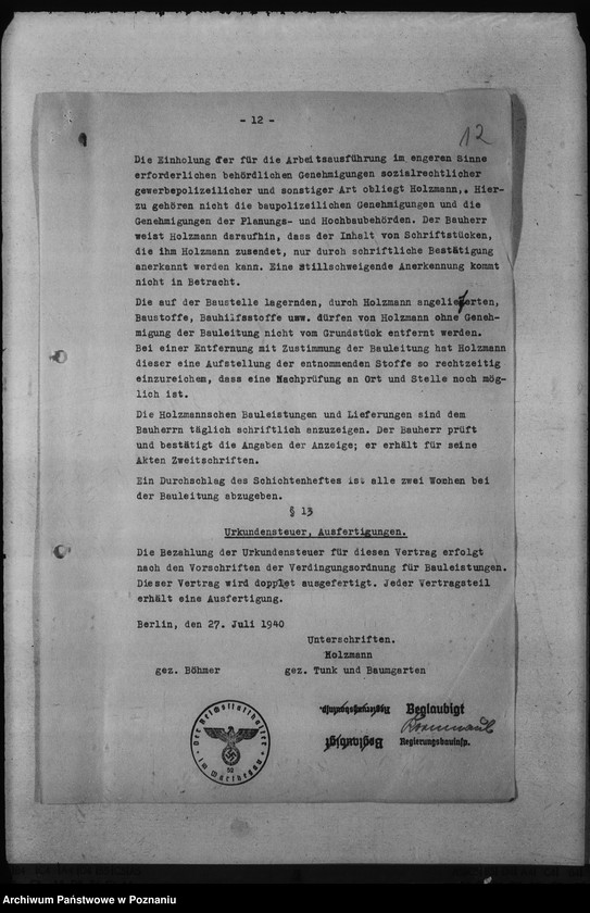 Obraz 15 z jednostki "Umbau - Deutsches Schloss in Posen. Selbstkostenvertrag"