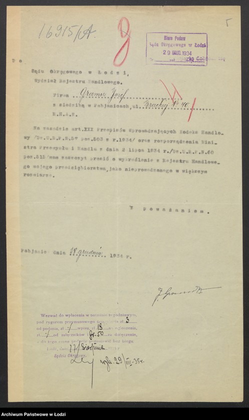 Obraz 7 z jednostki "Józef Gramsz- handel trzepaczkami i tkackimi odpadkami wełny i bawełny"