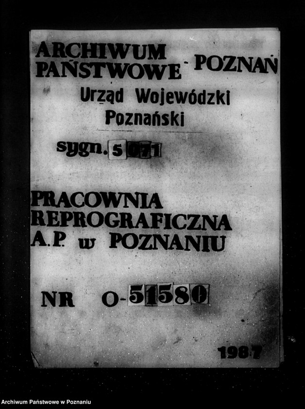 Obraz 1 z jednostki "Wniosek Elektrowni Miejskiej w Poznaniu o zatwierdzenie planu linii elektrycznej z Owińsk do Murowanej Gośliny"