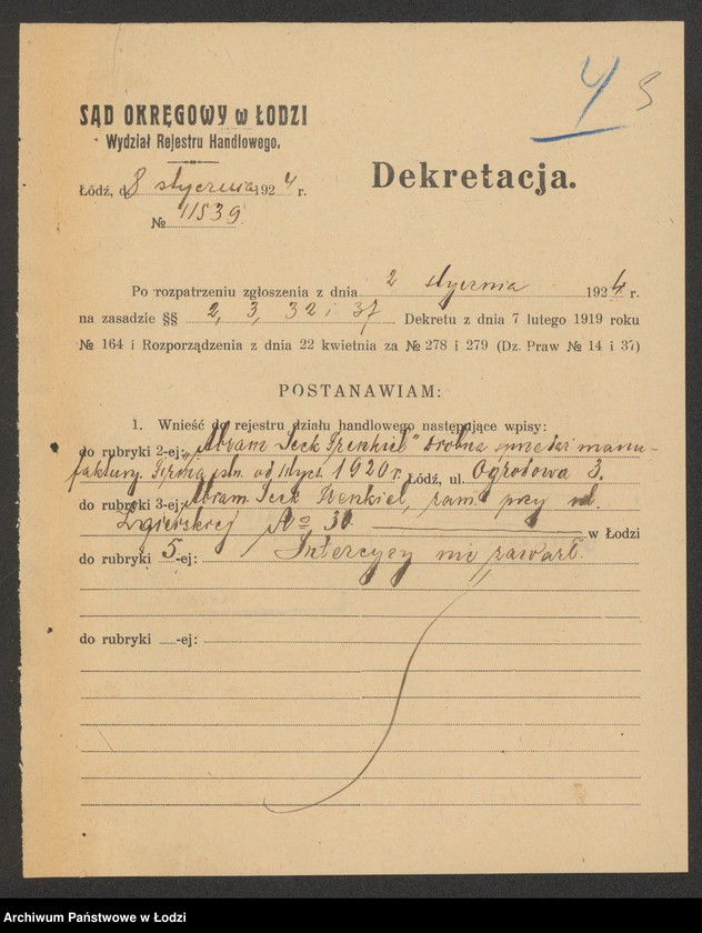 Obraz 7 z jednostki "Abram Icek Frenkiel - drobna sprzedaż manufaktury bawełnianej"