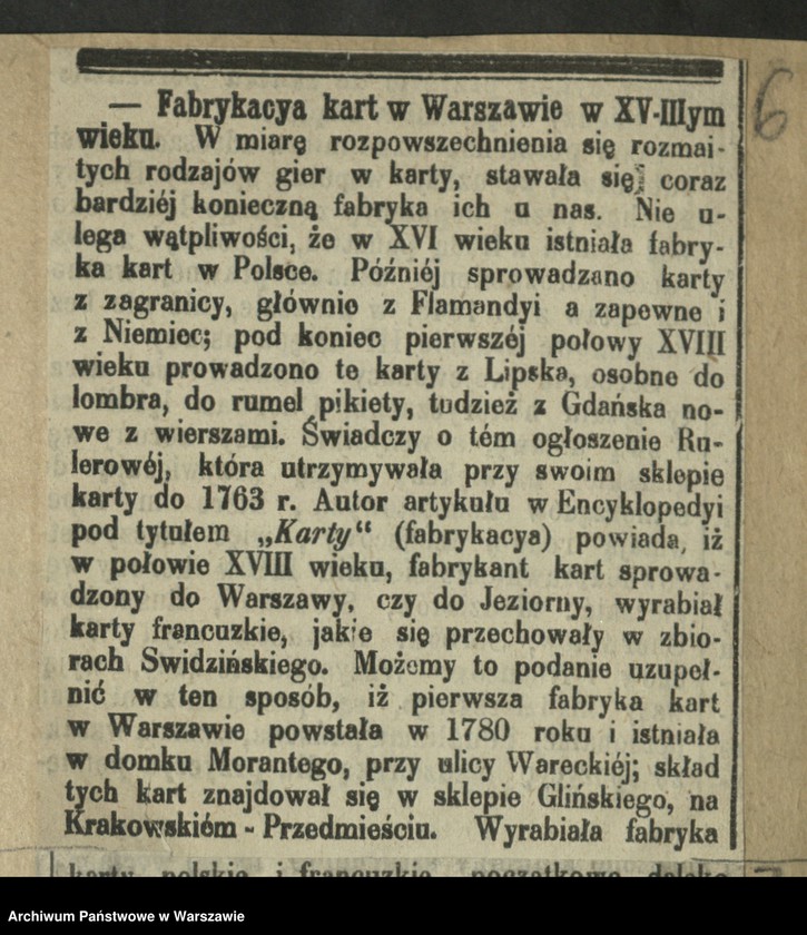 Obraz 11 z kolekcji "Karciane rozgrywki warszawskie111"