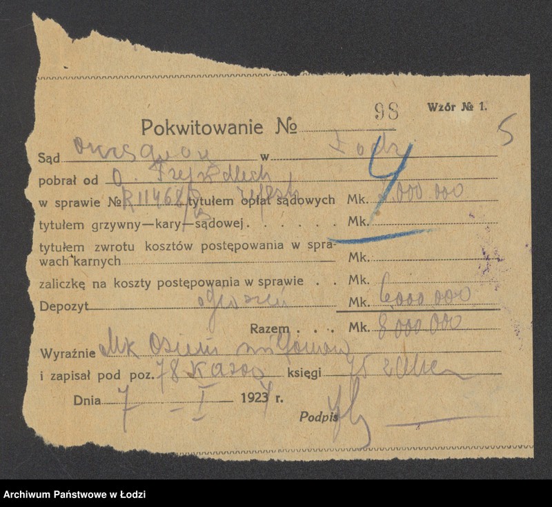 Obraz 7 z jednostki "Szmul Ojzer Fejndllich – sprzedaż resztek manufaktury bawełnianej"