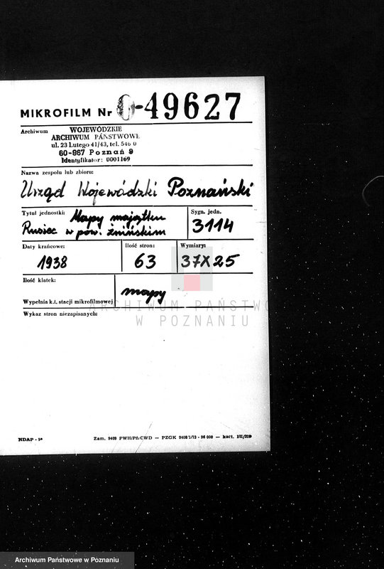 Obraz 2 z jednostki "Mapy majątku Rusiec w powiecie żnińskim"