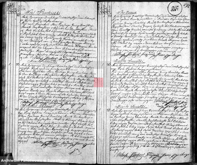 image.from.unit.number "Księga urzędnika stanu cywilnego gmniny suwalskiey zawierająca w sobie akta zejścia na rok 1819"