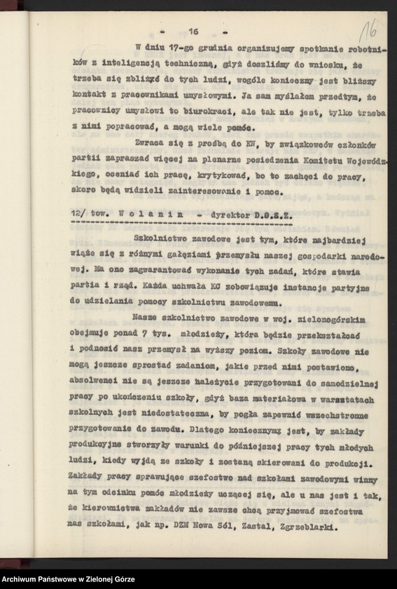image.from.unit.number "Protokół plenarnego posiedzenia nt.: Wyniki działalności w wojewódzkiej organizacji partyjnej w dziedzinie rozwoju socjalistycznego współzawodnictwa pracy. Załączniki. 13 grudnia 1955 r."