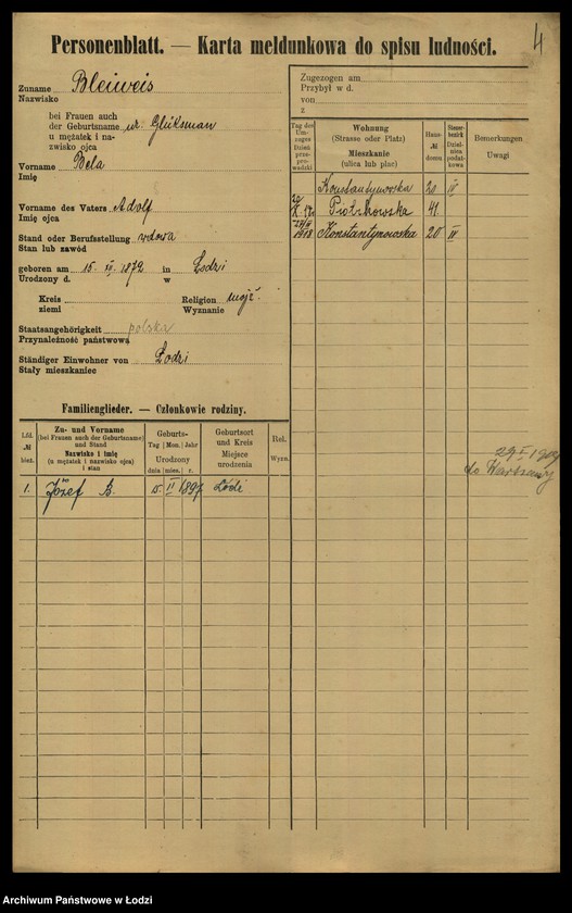 image.from.unit.number "[Spis ludności Łodzi] Blajweiss - Blesiński"