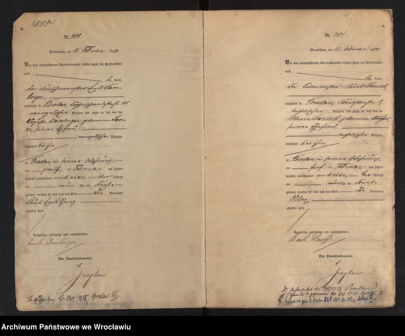 image.from.unit.number "Geburts-Haupt-Register Breslau I 1904 Band 2"