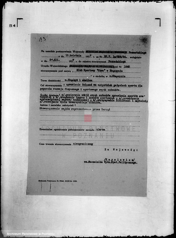 Obraz 19 z jednostki "/Klub Sportowy,,Obra" w Zbąszyniu/"