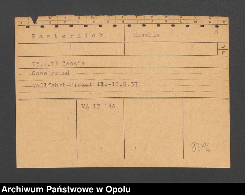 Obraz 3 z jednostki "[Pasterniok Rosalie, ur. 13.09.1913 Zwosie]"