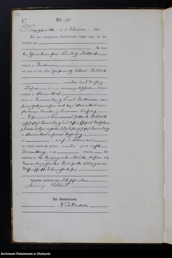 image.from.unit.number "Sterbe-Haupt-Register Nr 1 - 100"