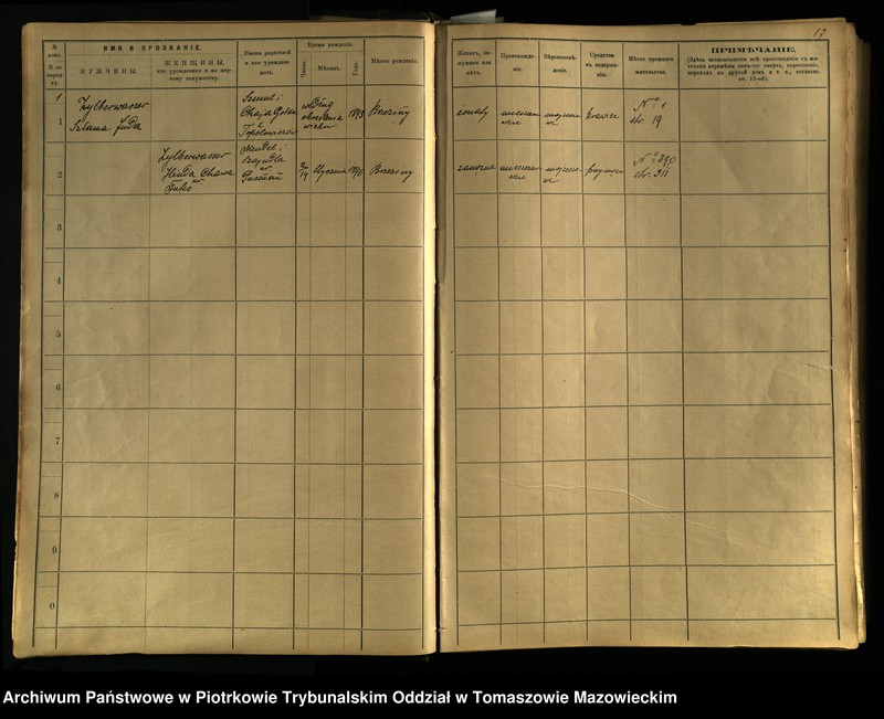 Obraz 14 z jednostki "[Księga ludności stałej miasta Brzezin tom I]"