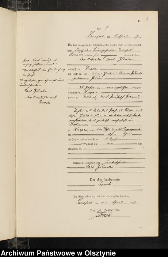 image.from.unit.number "Sterbe-Neben-Register Nr 1 - 21"