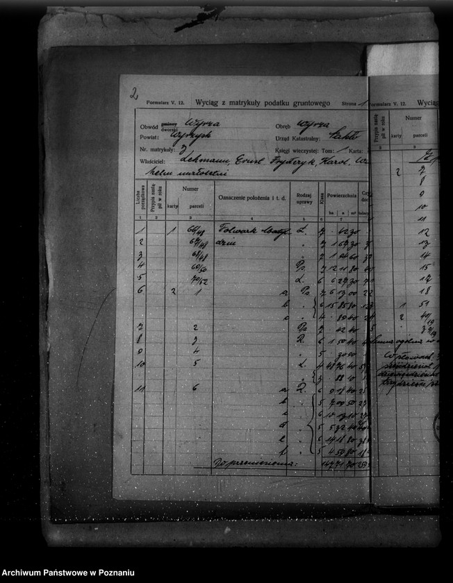 Obraz 6 z jednostki "Zestawienie parcel katastralnych i powierzchni nowego pomiaru"