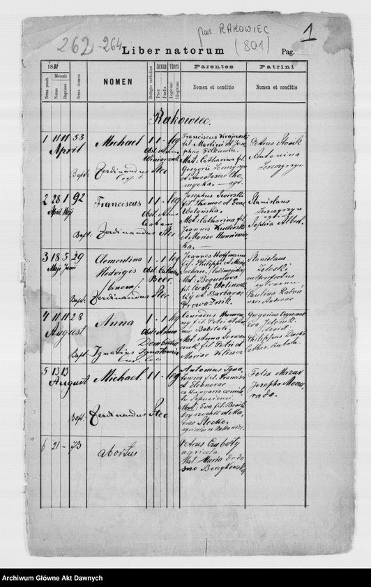 image.from.unit.number "Parafia: Rakowiec. Dekanat: Szczerzec. Kopie z ksiąg metrykalnych ur., śl., zg. dla wsi Rakowiec, Brodki, Hucisko, Krasów, Miedziaki, Nowosiółka, Podciemne. Polana."