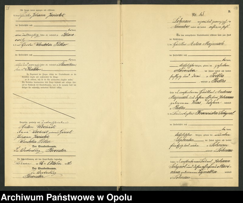 Obraz 18 z jednostki "Urząd Stanu Cywilnego Łany Księga małżeństw rok 1886-89"