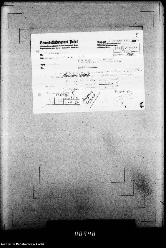 Obraz 12 z jednostki "[Rachunki Heeresbekleidungsamt Posen dla Zarządu Getta]"