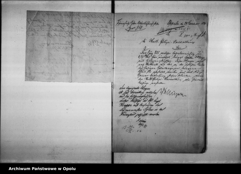 image.from.unit.number "Acta des Magistrats zu Oppel betreffend Polizei - Verwal[tung] Vol. I"