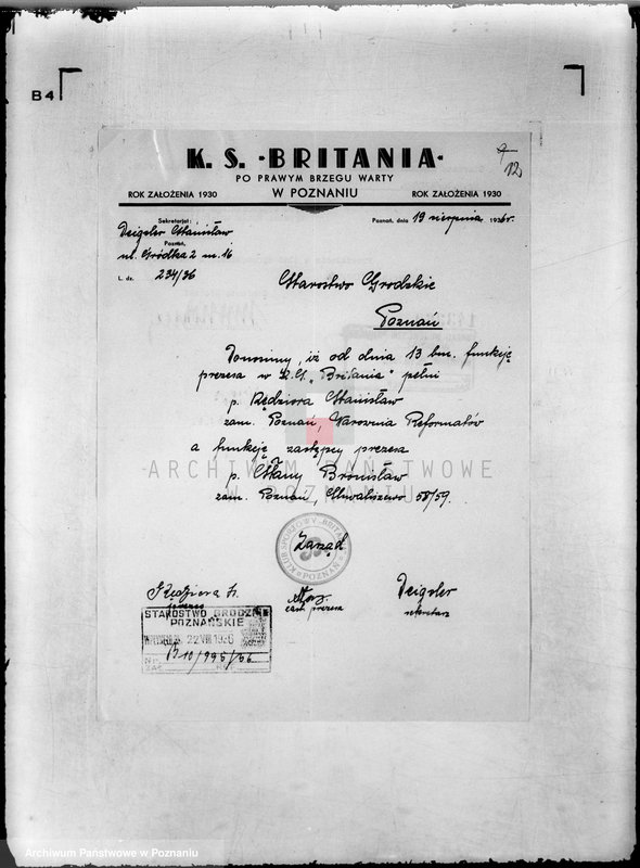 Obraz 16 z jednostki "/Klub Sportowy,,Britania" w Poznaniu/"