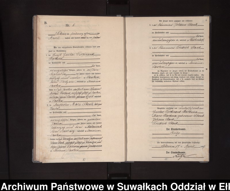 image.from.unit.number "Heiraths-Neben-Register des Königlichen Preussischen Standes-Amtes Orlen Kreis Loetzen"