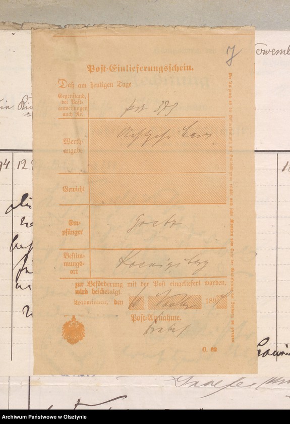 image.from.unit.number "Einnahme und Ausgabe Beläge der Kirchspiels Schulkasse zu Widminnen"