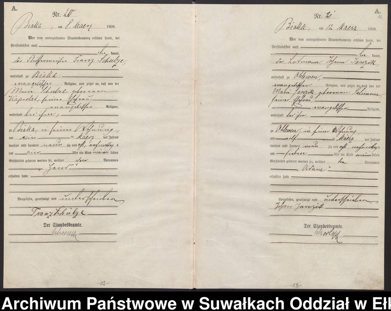 image.from.unit.number "Geburts-Haupt-Register des Königlichen Preussischen Standes-Amtes Bialla Kreis Johannisburg"