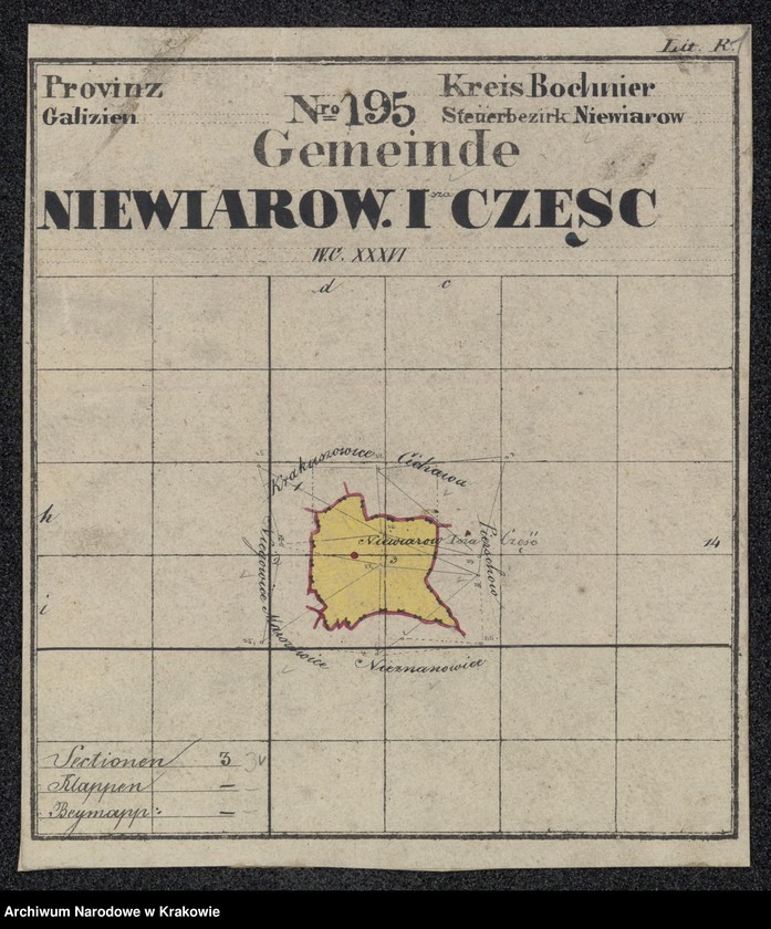 Obraz 3 z jednostki "195 Dorf Niewiarow [Niewiarów] I-sza część in Galizien Bochnier Kreis"