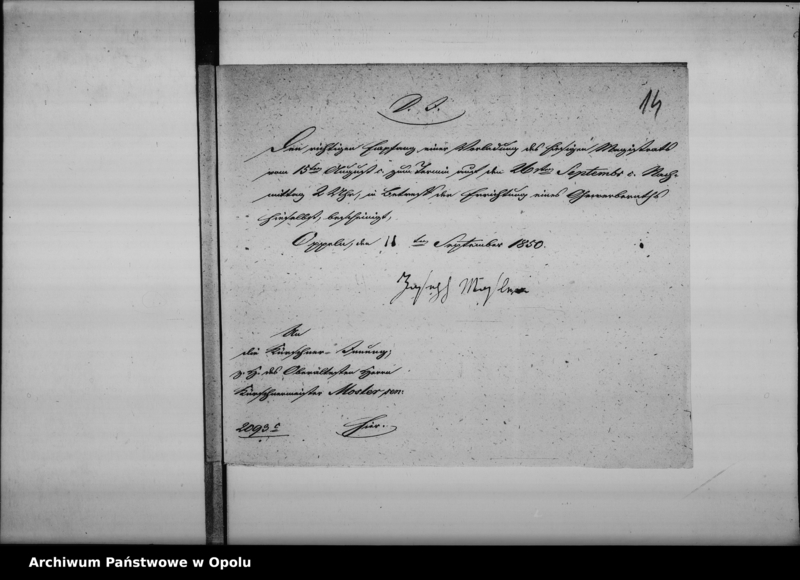 Obraz 13 z jednostki "Acta des Magistrats zu Oppeln betreffend die Errichtung des Gewerberaths am hiesigen Orte de anno 1850"