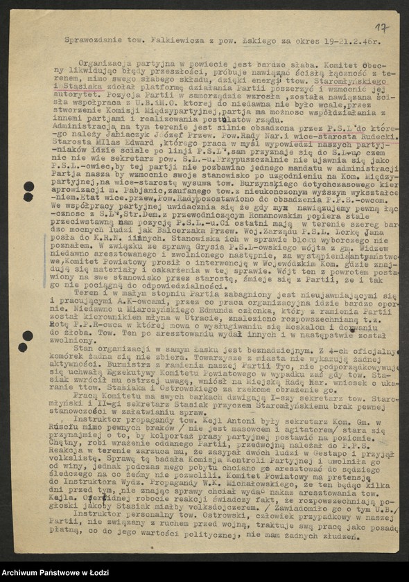 Obraz 18 z jednostki "Sprawozdania instruktorów [Wydziału] z pobytu w terenie"