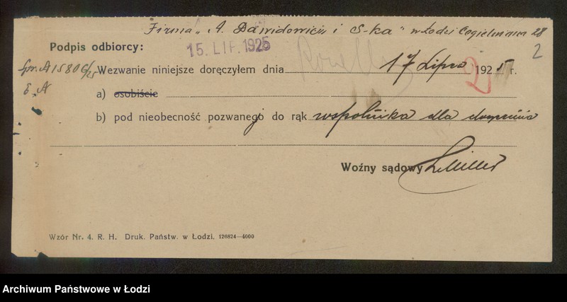 Obraz 4 z jednostki "Aron Dawidowicz- ekspedycja przewozowa i paczek pocztowych"