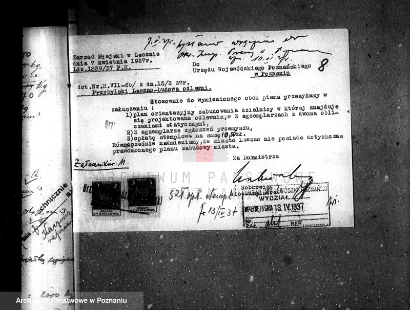 Obraz 12 z jednostki "Zatwierdzenie zakładu przemysłowego /odlewni metalu/ F. Przybylskiego w Lesznie"