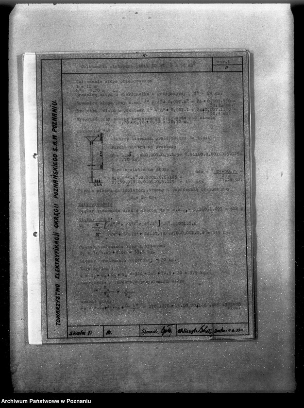 Obraz 9 z jednostki "/Opisy techniczne i rysunki projektu napowietrznych linii elektrycznych 30 km z Poznania do Gostynia przez Zaniemyśl Dolsk oraz z Poznania do Rogoźna przez Oborniki/"