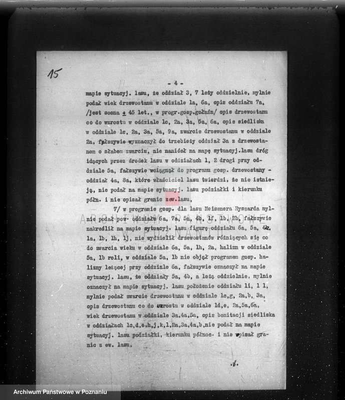 Obraz 20 z jednostki "/Nadzór nad gospodarką leśną/ protokoły badania lasów, programy gospodarcze powiat nowotomyski"