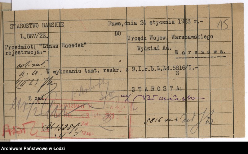 Obraz 19 z jednostki "Stowarzyszenie Niesienia Pomocy Biednym Chorym Żydom p.n. "Linas Hacedek" w Rawie Maz."