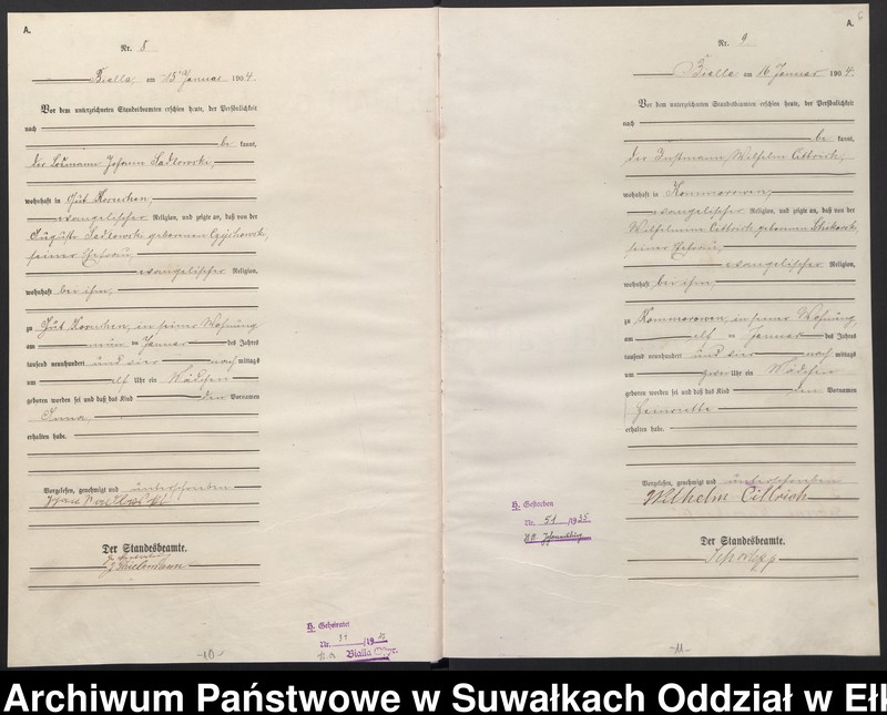 image.from.unit.number "Geburts-Haupt-Register des Königlichen Preussischen Standes-Amtes Bialla Kreis Johannisburg"